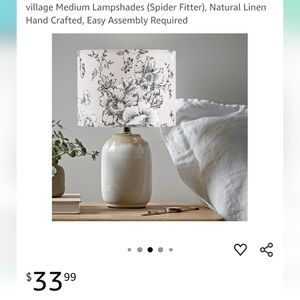 Villager Black and Cream Ceramic Accents Modern Decor Lamp Shade Size 10inch×13